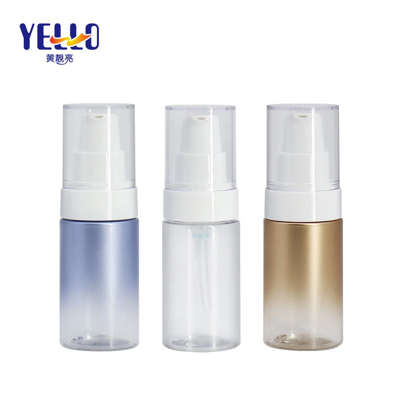 Leak Proof Gradient Matte Plastic 50ml Pet Cosmetic Serum Bottle with Pump