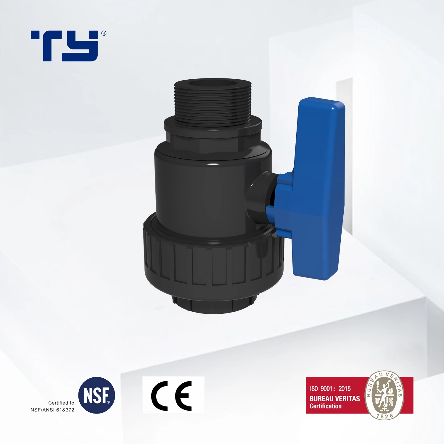 Male Valve Plastic Pipe Standard Certificates Ty OEM PP Agricultural Gardening Pipe Fitting