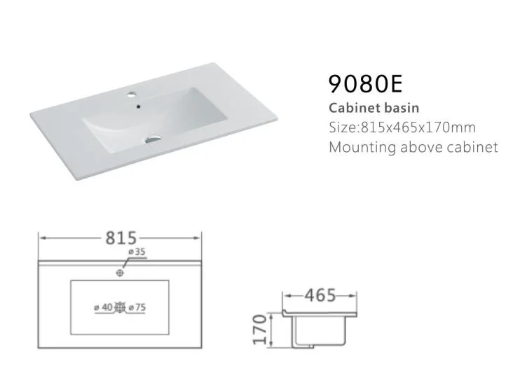 Chaozhou Modern Ceramic Lavatory Wash Basin Rectangle Undermount Thin Edge Vanity Top Single Cabinet Bathroom Sink Washing Basin