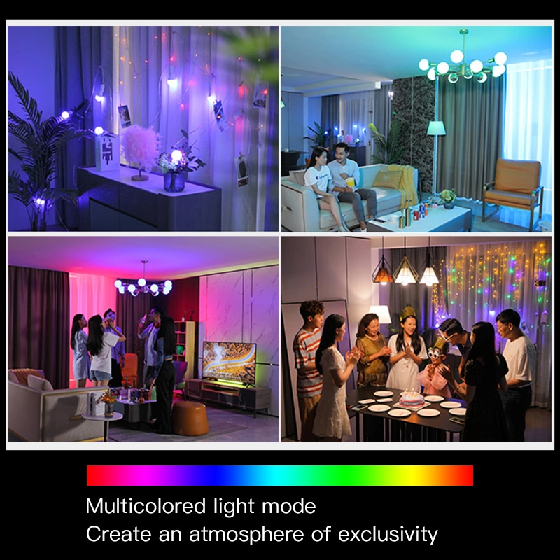 مصباح سماعة Bluetooth® اللاسلكية طراز E27 Smart RGB RGBW بقدرة 220 فولت بقدرة 12 واط مصباح LED ضوء مشغل الموسيقى جهاز التحكم عن بعد 24 مفتاحا بنظام صوتي قابل للتخفيت وحدة التحكم