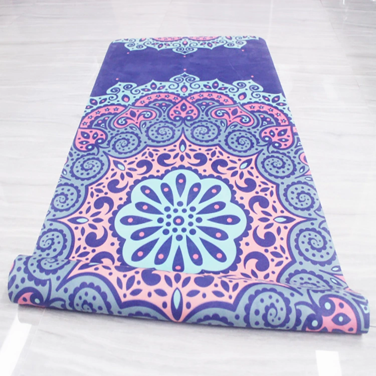 Nouveau design personnalisé Yogamat en daim pliable de voyage en caoutchouc de daim lavable Tapis de yoga