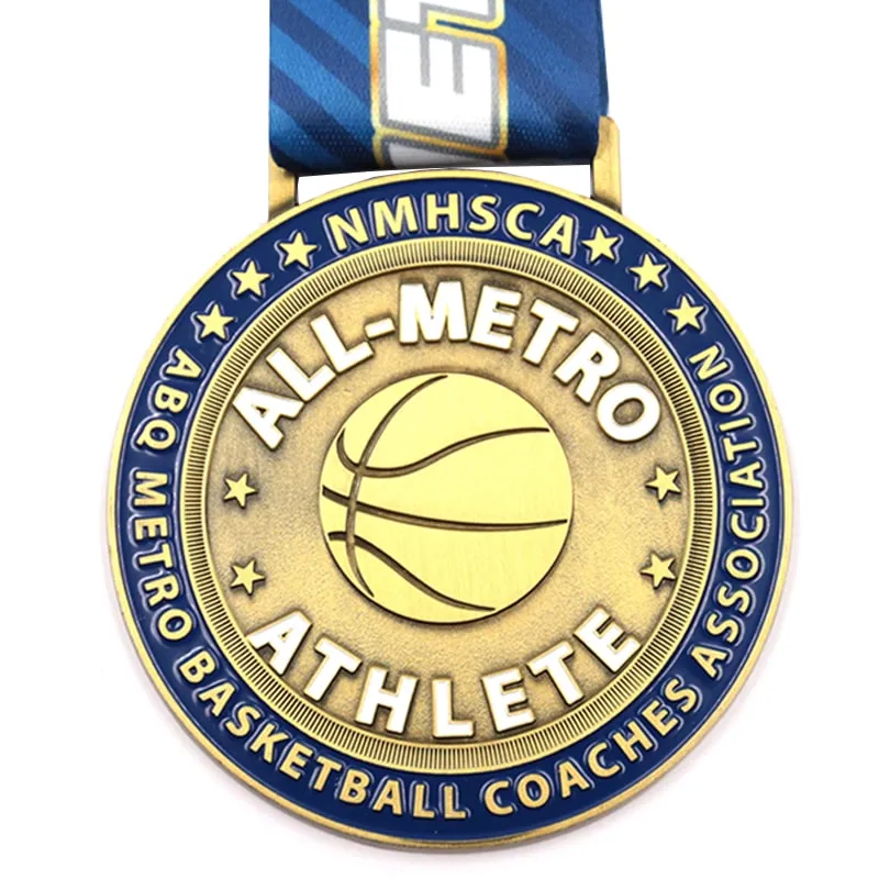 Metal Medal Wholesale/Supplier Cheap Design Your Own Blank Zinc Alloy 3D Gold Award Basketball Trophy Marathon Running Custom Metal Sport Medal