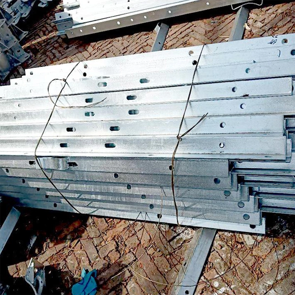 Carbon Steel Mild Steel ASTM Cutting Punched Welding U Channel H Pole Transmission Power Poles Using 11kv Hot DIP Galvanized Angle Steel Cross Arm X Bar
