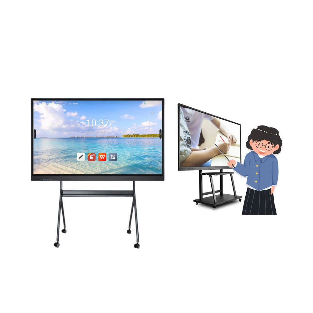 65/75/86inch Multimedia Digital Classroom LCD Display Flat Panel Screen Portable Interactive Whiteboard Smart Teaching Board LCD TV