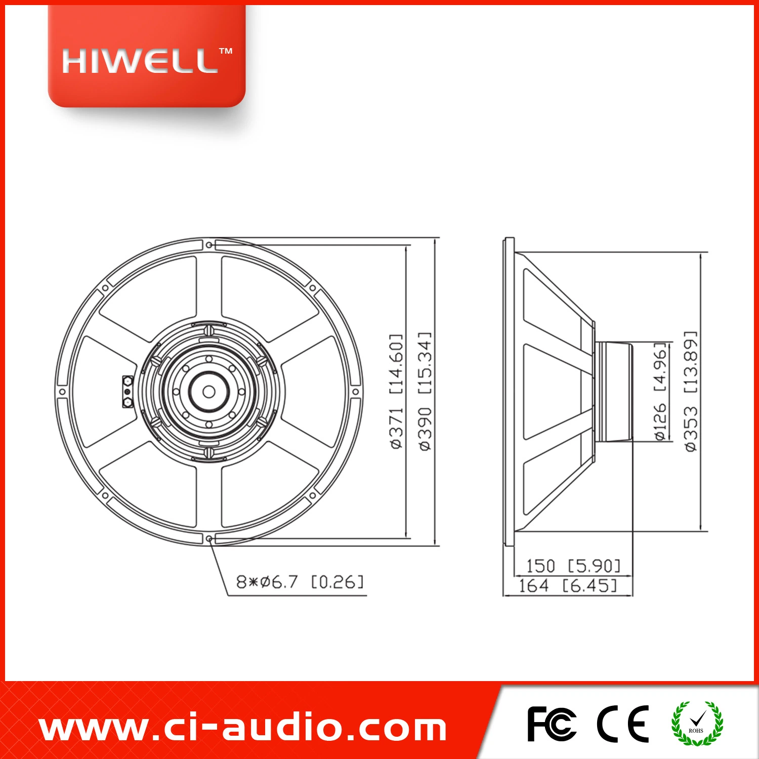 Professional Speaker 15'' Neodymium Woofer, Line Array Speaker 800W Powered Speaker Audio.