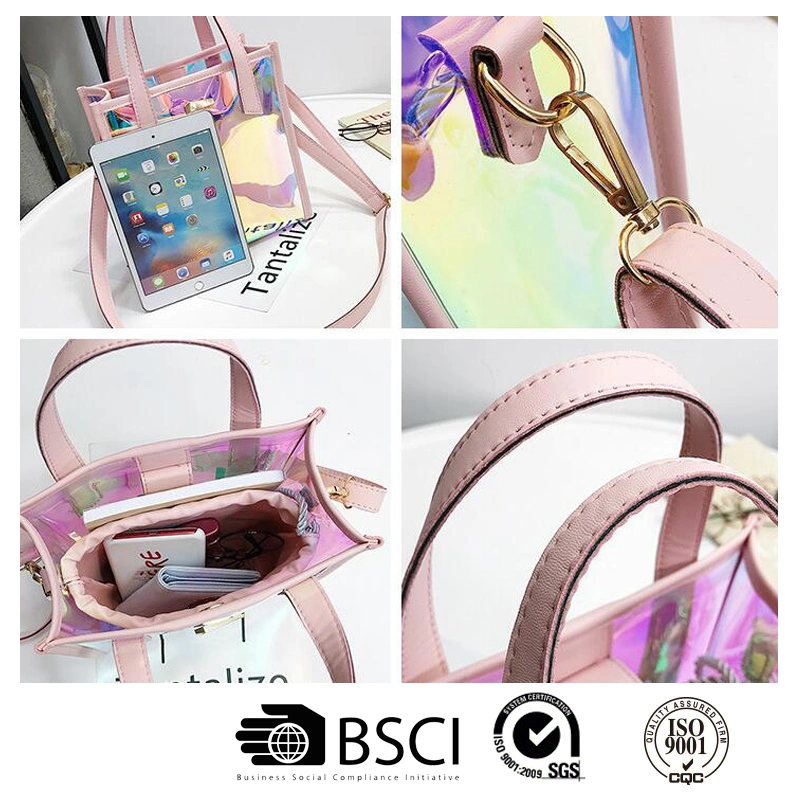 Guangzhou Factory Stocks Wholesale/Supplier New Jelly Fashion Designer Women Female Fashionable Tote Ladies Beach Bag