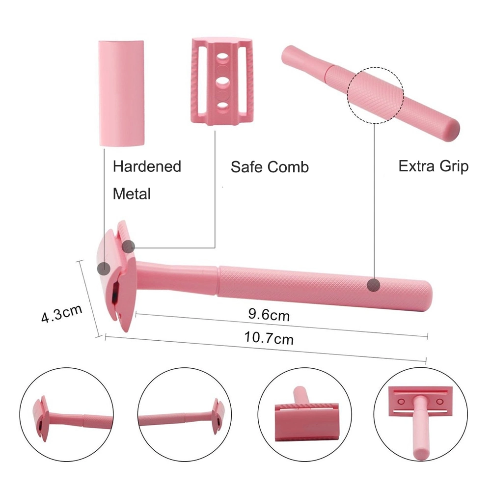 Ready to Ship Pink Safety Shaving Razor Women Safety Razor and Stand