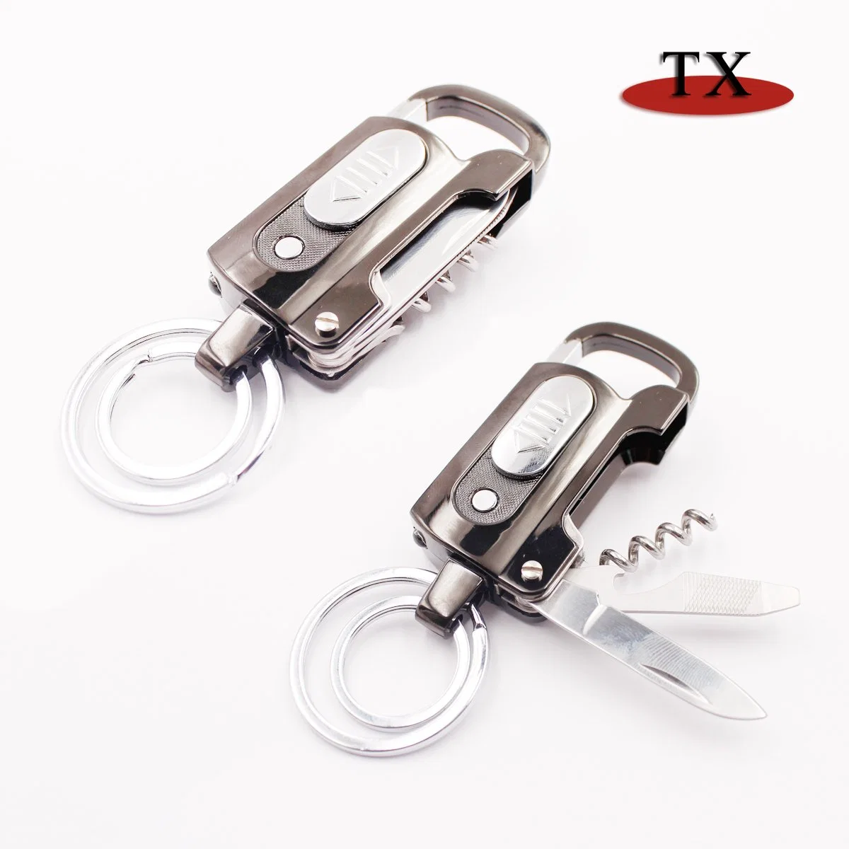 Multi-Function Keychain Rechargeable Lighter Knife Bottle Opener LED Light Lighter