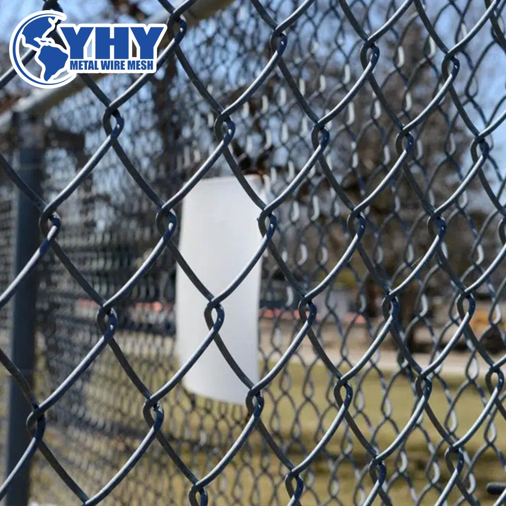 Black Vinyl Coated 8FT Chain Link Wire Mesh Fence for Baseball Field