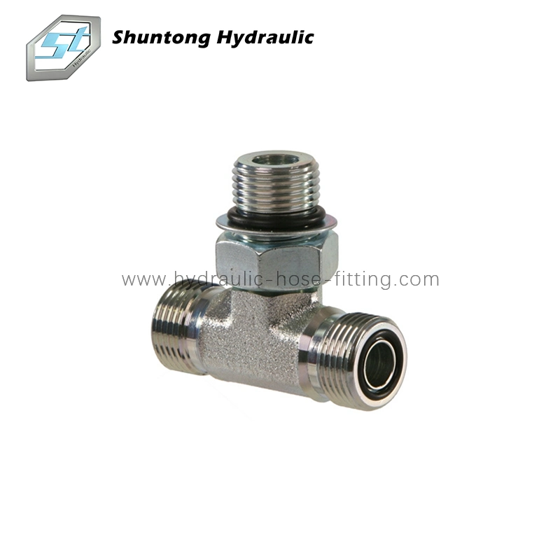 Hydraulic Hose Adaptors Hydraulic Hose Fittings Jic Male 74&deg; Cone Bulkhead Branch Tee Made in China