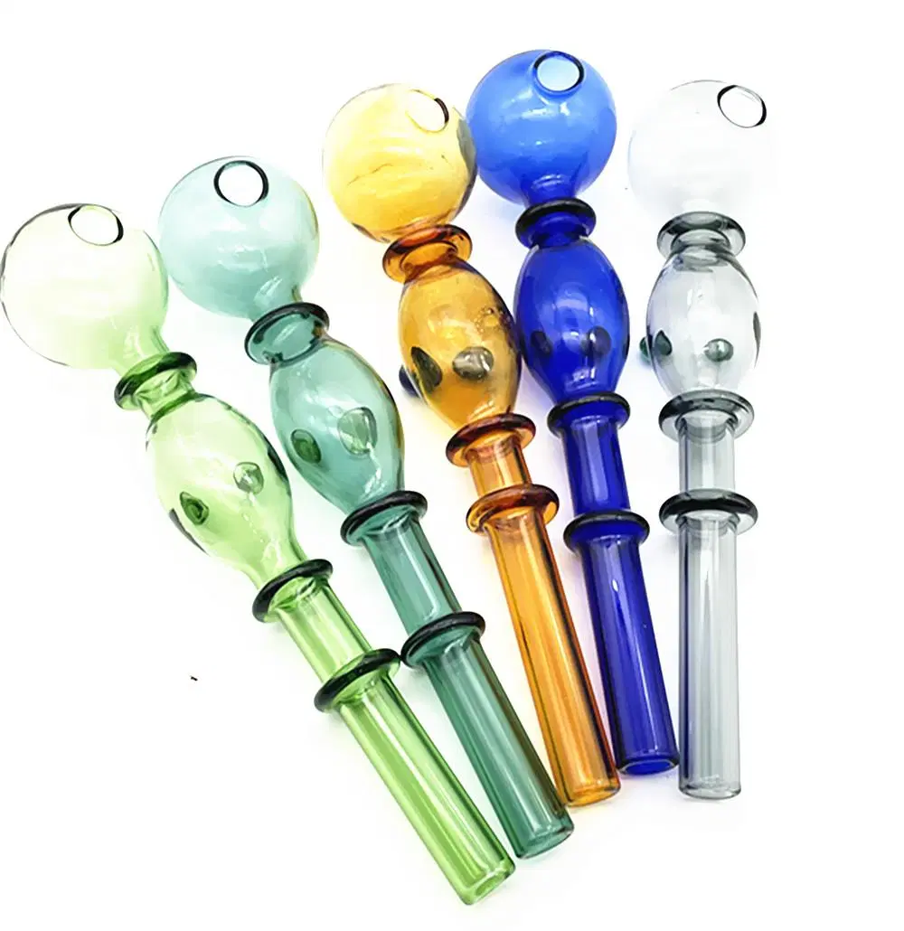 Jiju Color Double Bubble Glass Straight Pot Wholesale Glass Oil Burner Glass Pipes Water Pipes Oil Rigs Oil