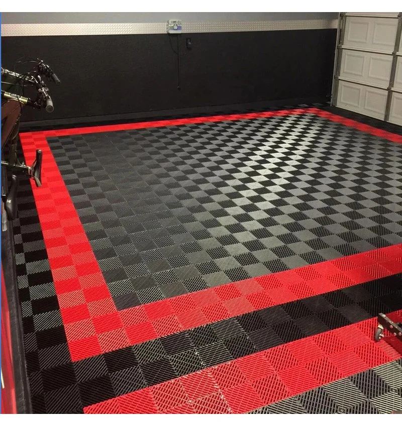 Provide Free Design Service High Strength PVC Car Wash Room Splicing Floor Mat PP Plastic Interlocking Garage Tiles Flooring