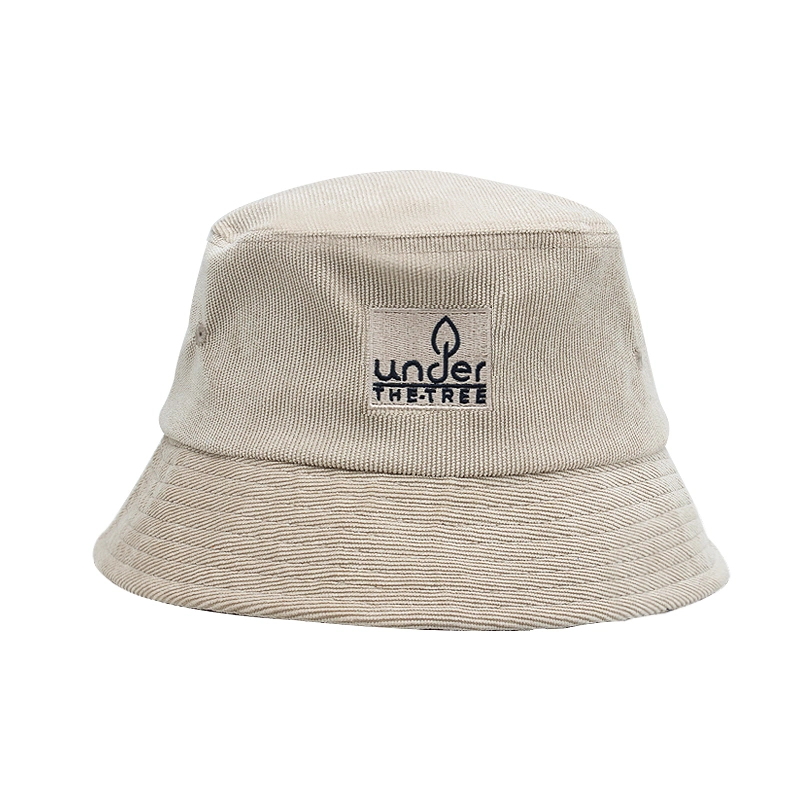 Fashion Custom Color Corduroy Bucket Hat with Custom Design Embroidery Caps