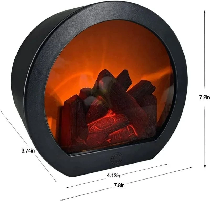 LED Light Round Fireplace Lantern Flame Lamp Indoor Dedoor for Christmas Holiday
