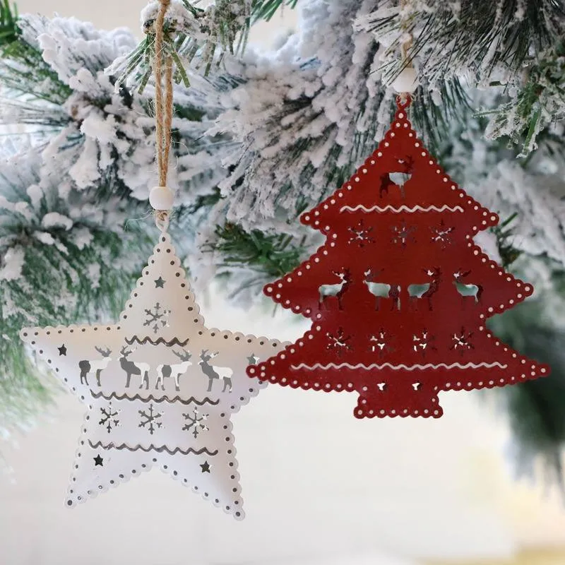 Hollow out Heart Star Tree Hanging Recyclable Metal Craft Home Decoration