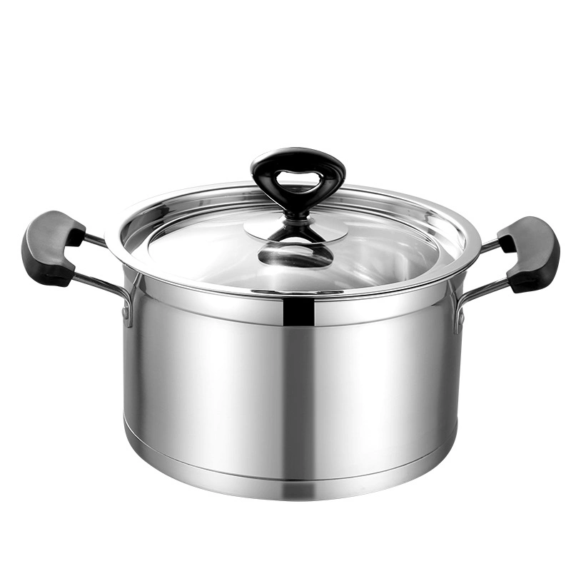 Großhandel Edelstahl Steamer Pure Cook Topf Suppentopf mit Glasabdeckung