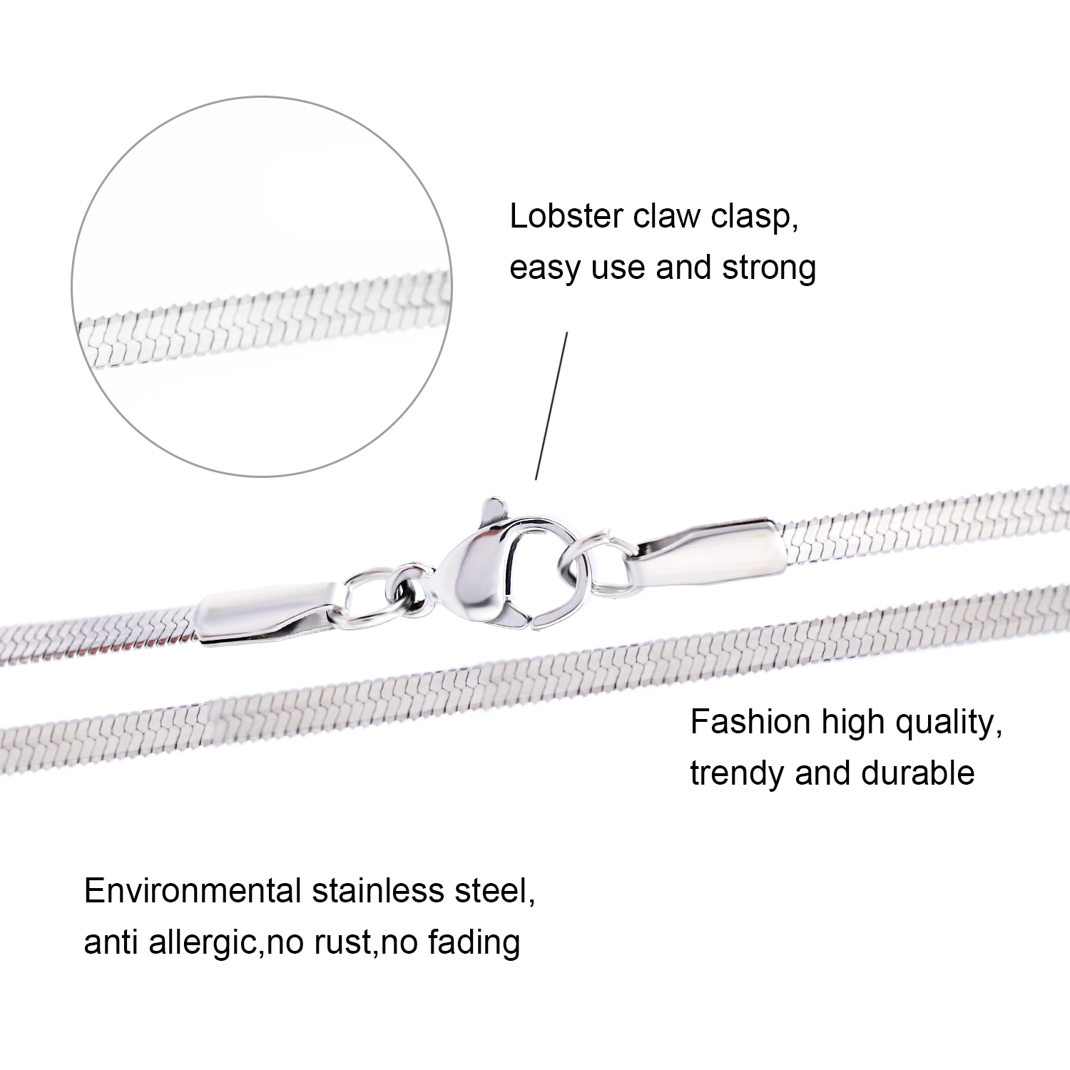 Fournisseur d'usine classique en acier inoxydable 316L à chevrons Neckalce pour bijoux de décisions