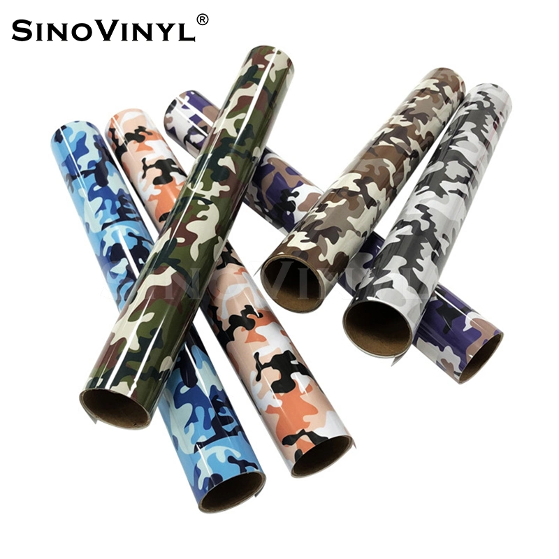 SINOVINYL Hot Sale Heat Transfer Vinyl Soft Surface Camouflage Vinyl Heat Transfer Htv