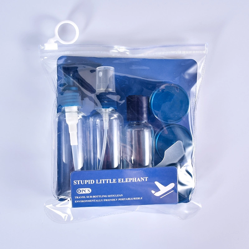 Empty Portable Plastic Airplane Travel Bottle Kit Set for Skin Care Cosmetic Packaging