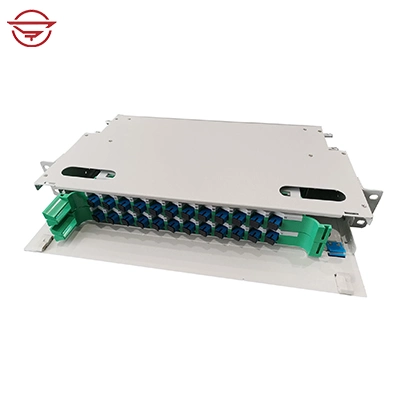 1U de montaje en rack 19" Tipo Slidingr-Drawer 24 puertos de fibra óptica Patch Panel con la bandeja de empalme