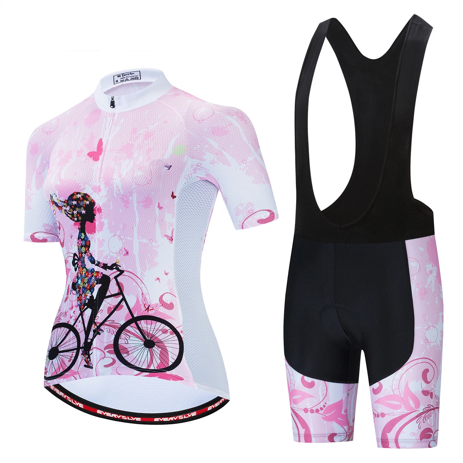 Sommer Radfahren Jersey-Sets Atmungsaktive Ropa Ciclismo Frauen Kurzarm MTB Fahrradbekleidung Outdoor Sport tragen Anzüge - Shirt und Lätzchen