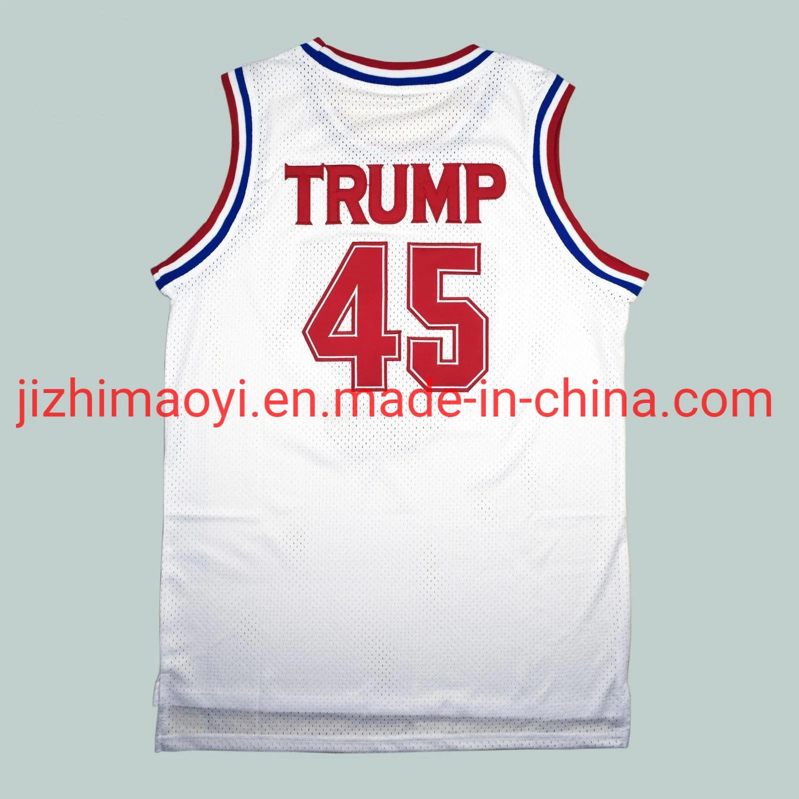 Camiseta de basquete Swingman de malha bordada para homens esportistas de verão, versão de filme no atacado, branca, número 45.