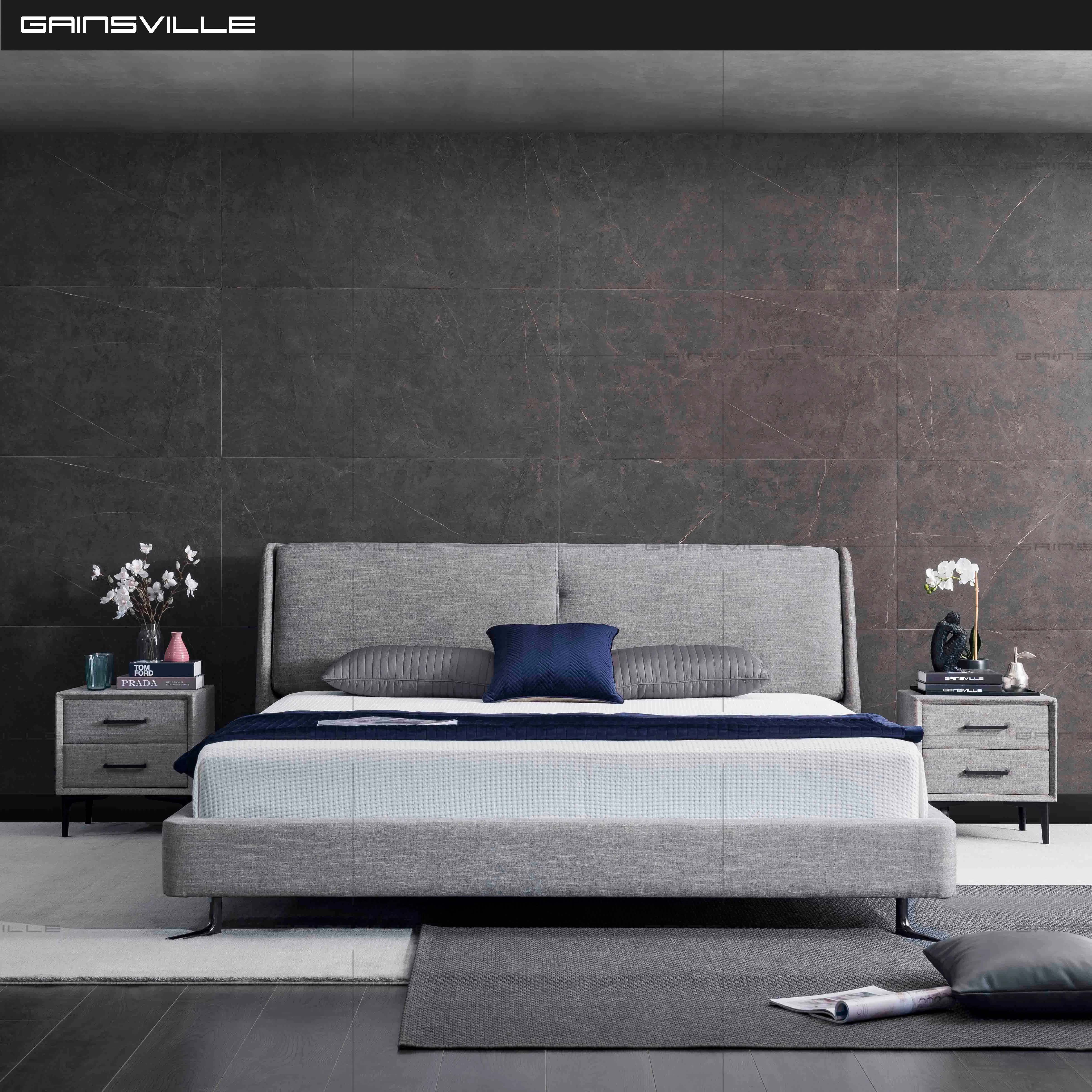 Новая конструкция кровати стены кровать кинг-сайз и диван-кровать мягкая ткань кровать спальня с двуспальной кроватью мебель