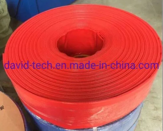 PVC Anti Stretch Discharge High Intensity Polyester Reinforced Flat Layflat Hose Pipe Tubes