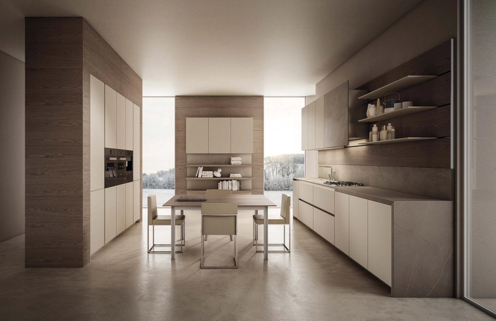 Home Furniture Minimalist Design Modern Style White Lacquer Kitchen Cabinet