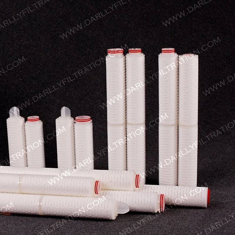 Water Filtration Double Layer Hydrophilic PVDF Pleated Filter Cartridge for Sterile Apis