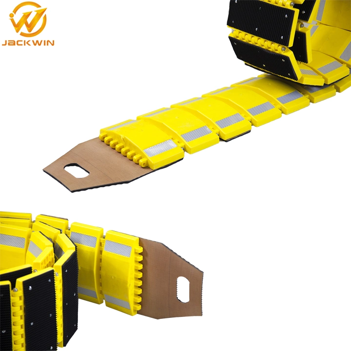 High Visible 3000mm Yellow Garage Temporary Plastic Reflective Portable Speed Bump