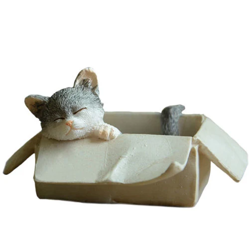 Resin Miniature Lovely Cat Figurines Art Works Home Garden Decor Gifts Kittens