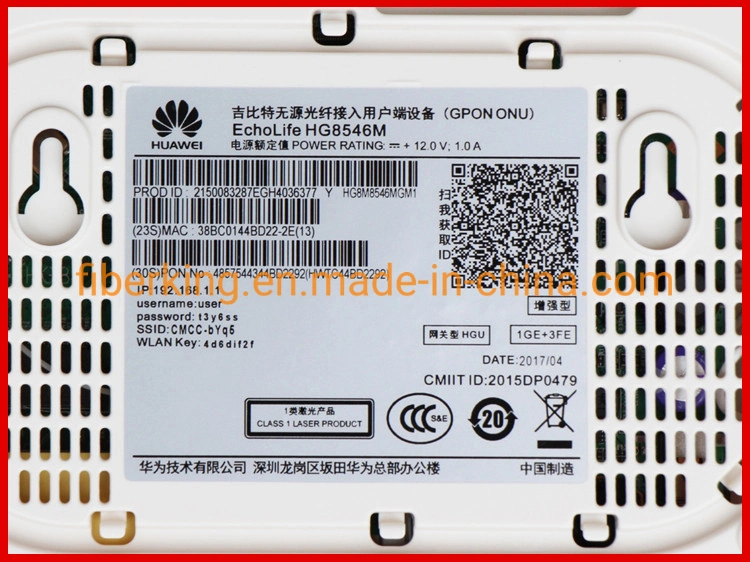 A Huawei ONU HG8546m Ont FTTH Council Firmware em inglês