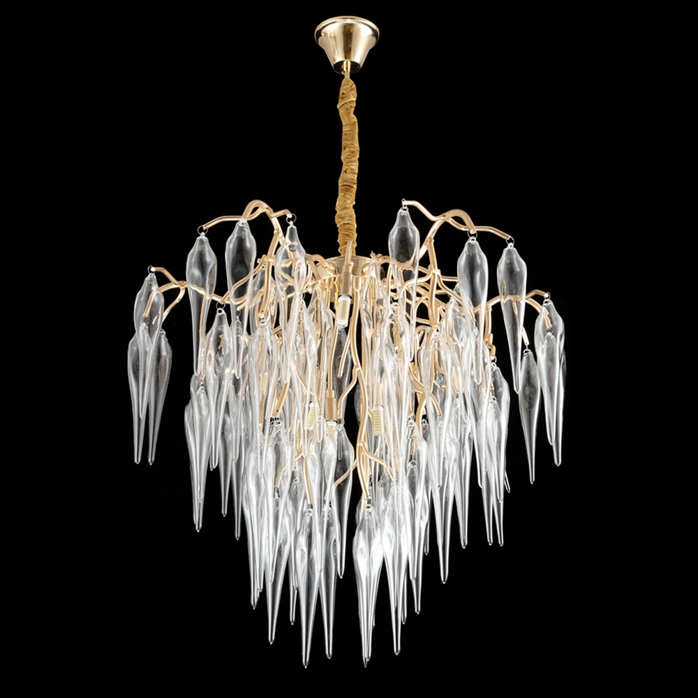 2022 New Postmodern Elegant Light Luxury Living Room Dining Room Villa Golden Aluminum Crystal Chandelier