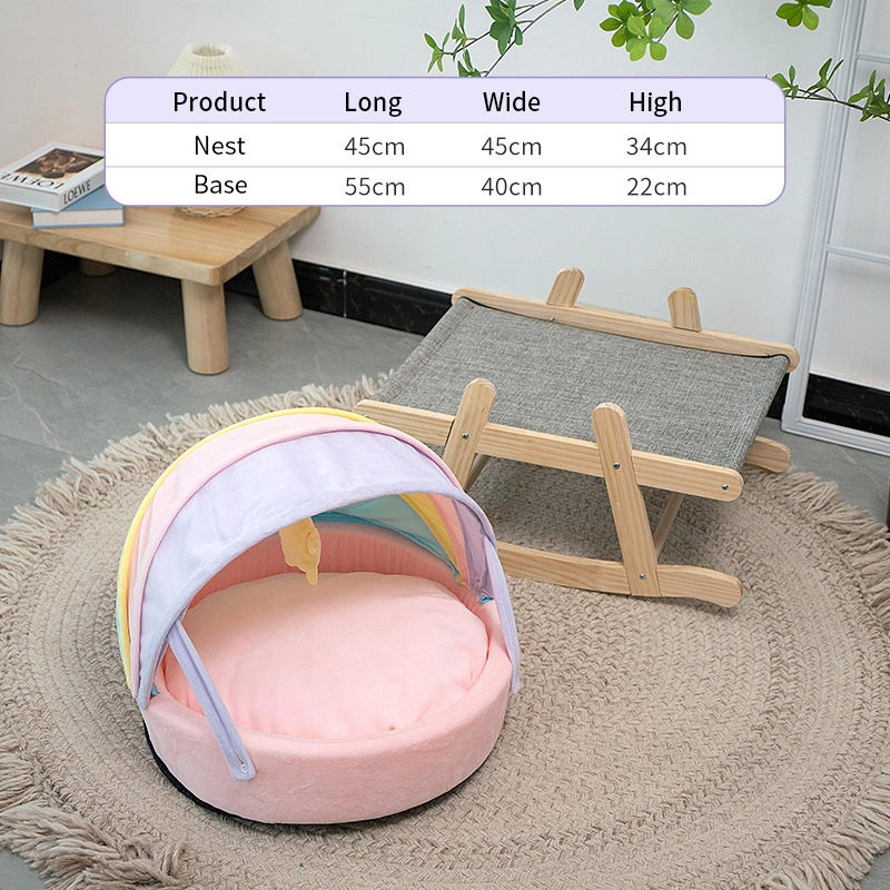 Pet Supplier Comfortable Semi Enclosed Warm Rainbow Cat Bed Human Luxury Dog Bed Pet Products Pet Bed