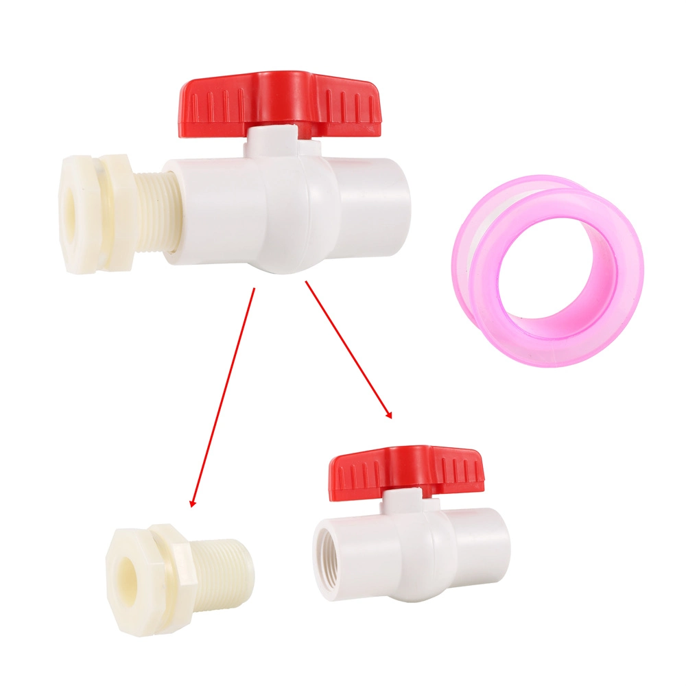 1/2 3/4 Inch Female Thread PVC Ball Valve Garden Irrigation Water Supply Controller Water Tank Aquarium Drainage System Fittings