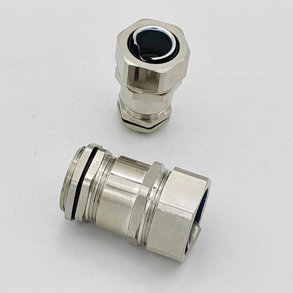 Lockable Cable Gland for Metal Flexible Conduit Pg21-DN20 Brass Nickel Plated