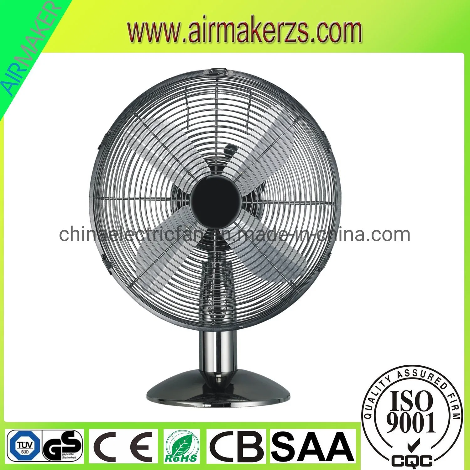 12" hojas metálicas Ventilador de escritorio pequeño / Ventilador eléctrico / Ventilador industrial / Ventilador para Europa con GS/SAA