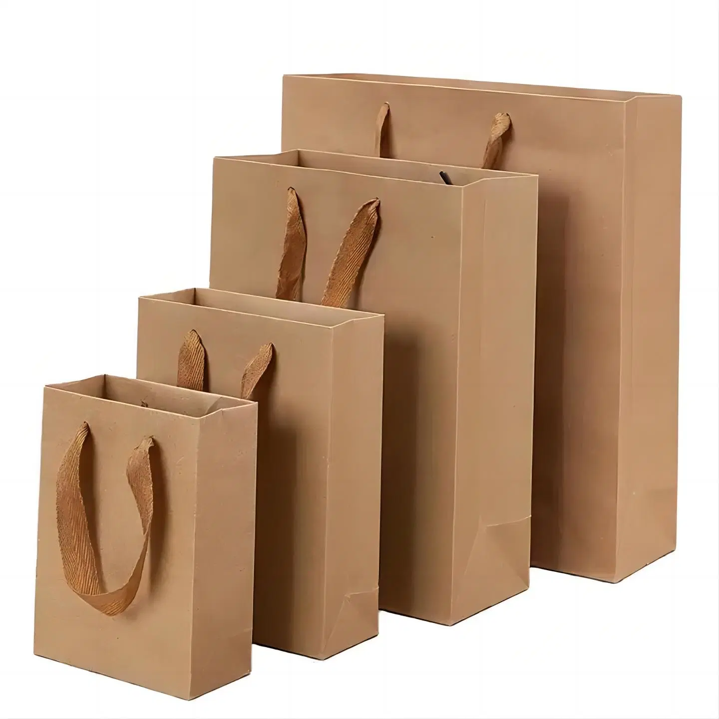 Kompostierbare und biologisch abbaubare Öko-freundliche Weihnachten Luxus Karton Kraftpapier Taschen Für Geschenkverpackungen mit Drehgriff