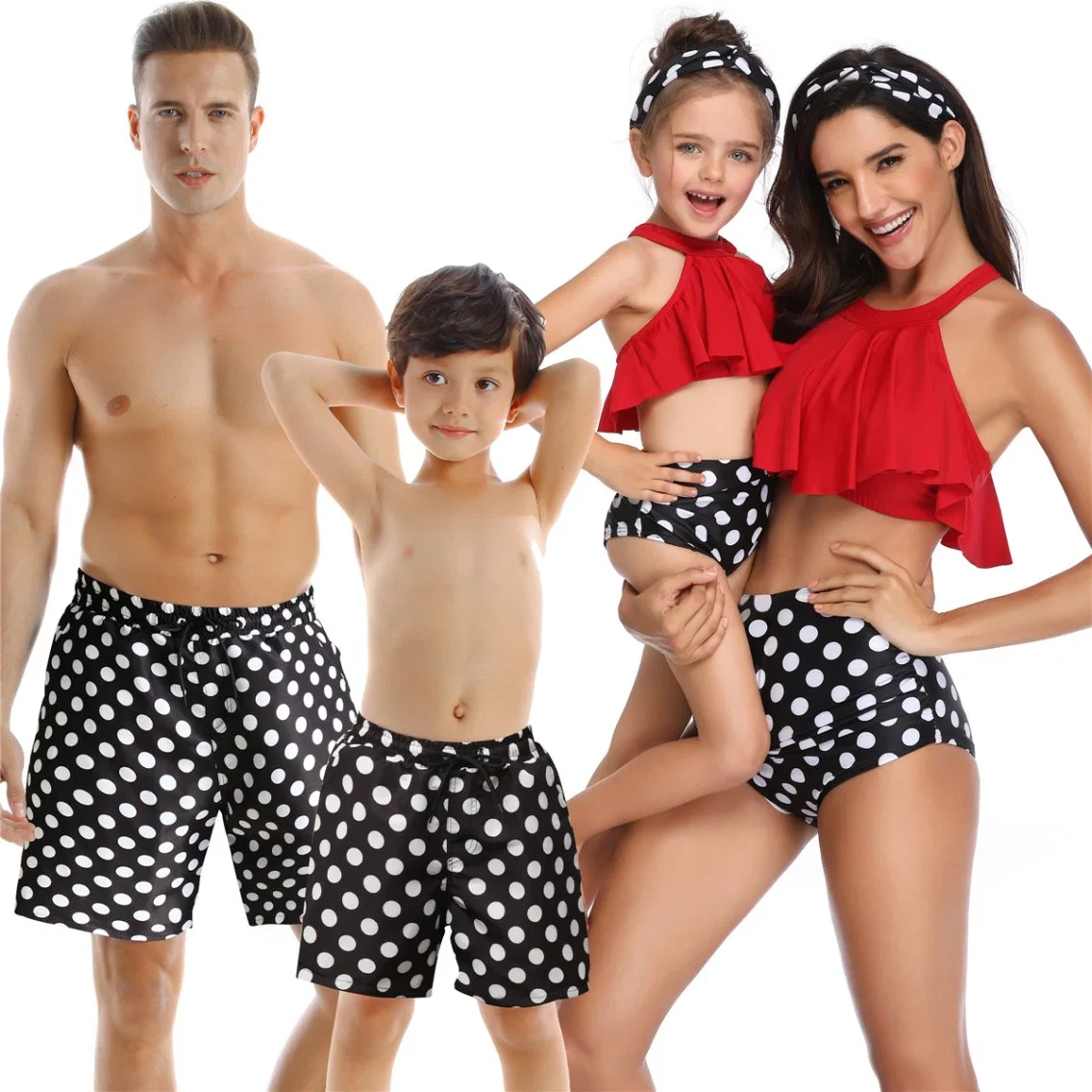 Nouveau Parent-Child maillot de bain, Four-Piece Summer Beach Bikini de natation de la famille d'usure