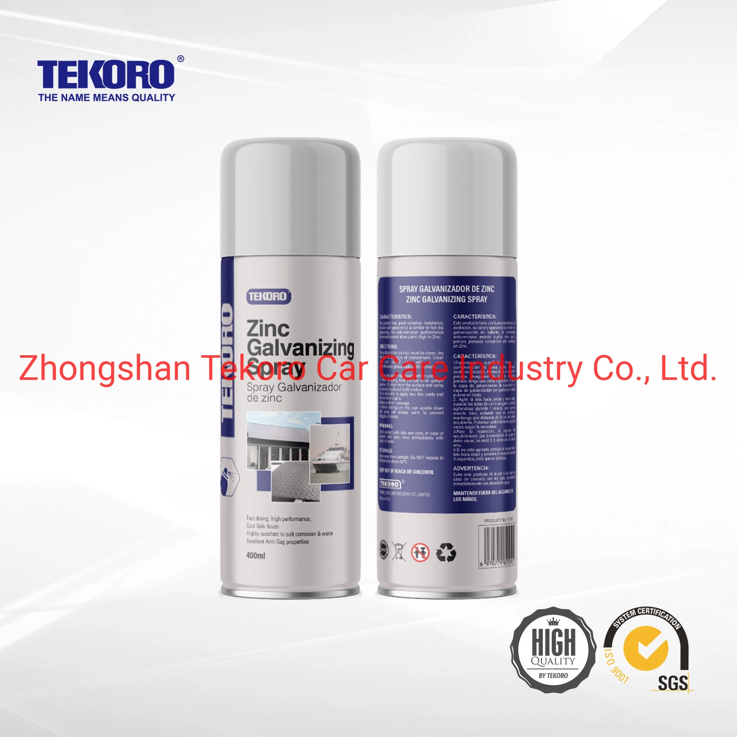 Galvanizing Spray Bright Zinc Coating Aerosol Paint for Metal and Steel