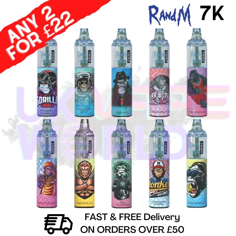 Shenzhen Prix Runfree Randm Tornado 7000 Grand vaporisateur sur mesure Stylo LED lumière E cigarette rechargeable jus Santé Wape Drop Emballage de Pod jetable d'expédition