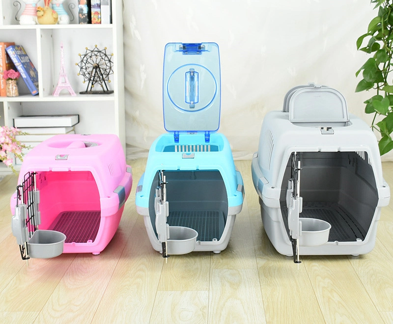 Kinpack Customized Portable Plastic Foldable Small Cat and Dog Travel Pet Air Box Consignment Carrier Box