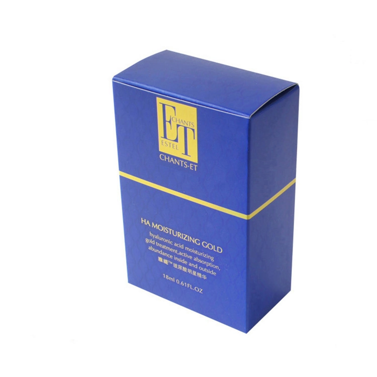 Diseño personalizado impresión Avanzado Hombre Perfume Spot UV Azul brillante Caja de cigarrillos de papel de plata
