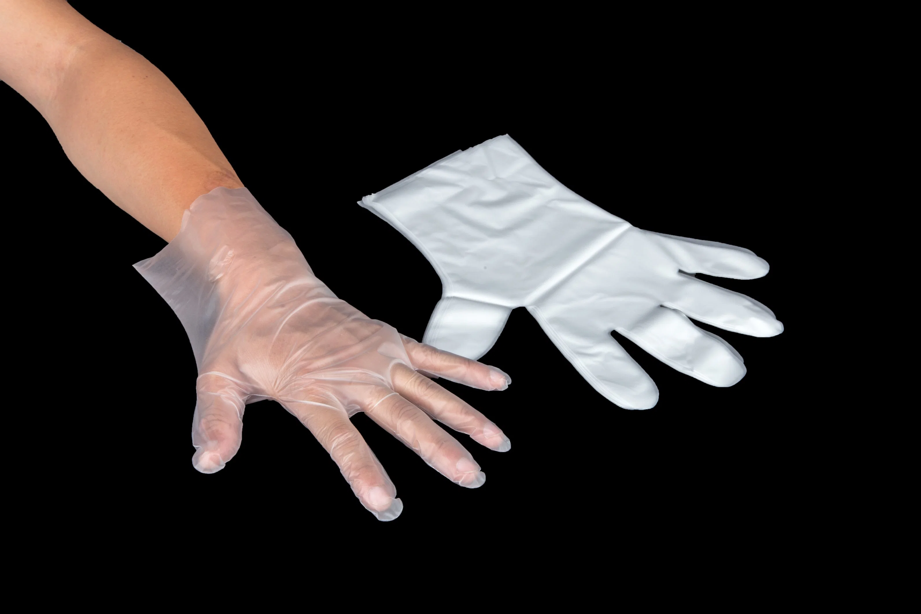 Plastique jetable Poly PE HDPE LDPE CPE TPE EVA Medical Gants de protection étanches pour le traitement des aliments