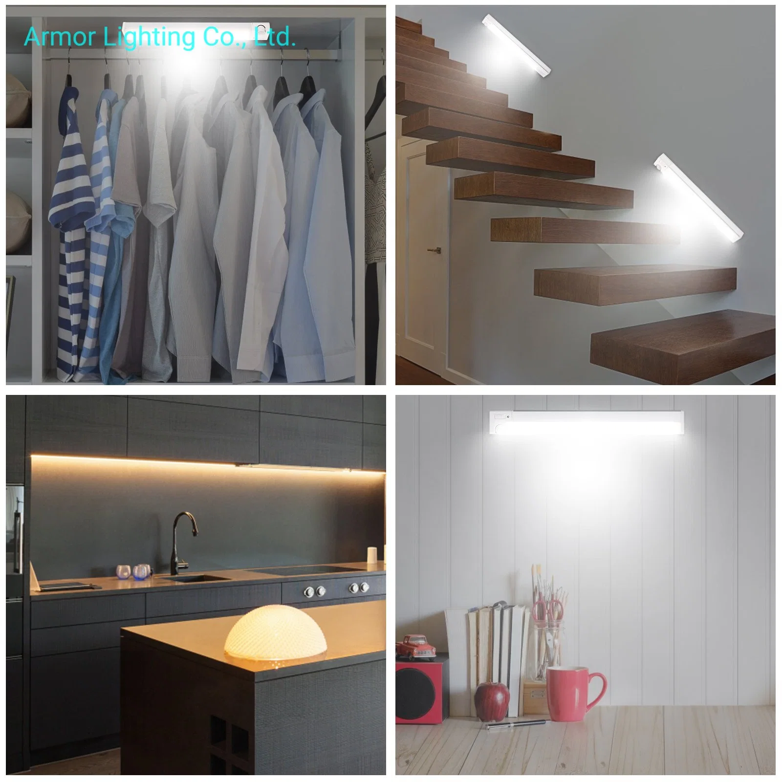 Sem fio portátil sob guarda-roupa Closet Usar o movimento de LED de iluminação do Sensor