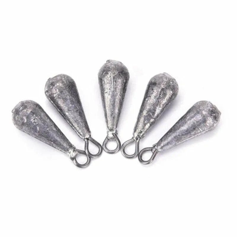 Ocean Fishing Ring Tackle Tool Water Drop Shape Weights Lead Sinker