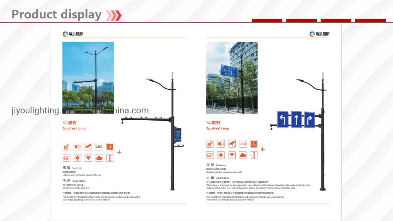 LED Screen Desplay Smart CCTV WiFi Smart Octagonal Street Lighting Pole