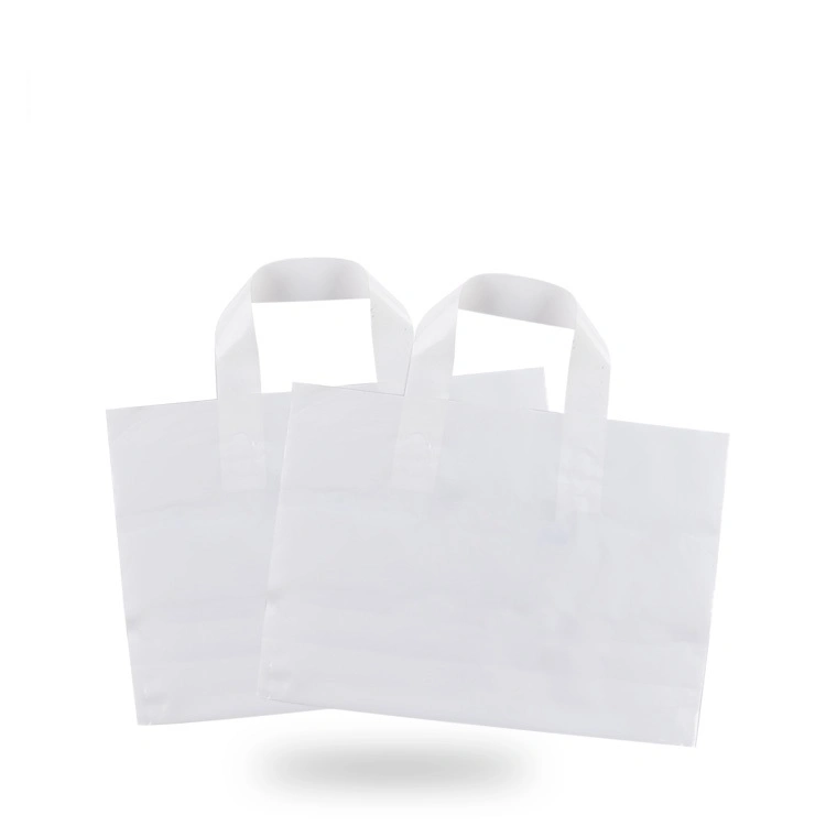 Soft Loop Ribbon Handle Bag Plastic Carrier Grocery OEM Fashion Shop Retail Clothing Polypropylene Shopping Bags