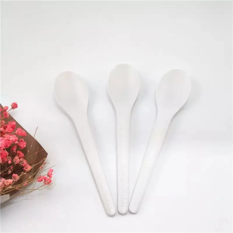 Cpla 4.7&prime; &prime; Inch 12cm Ice Cream Spoon Cutlery Color Custom Disposable Biodegradable Eco-Friendly Spoon